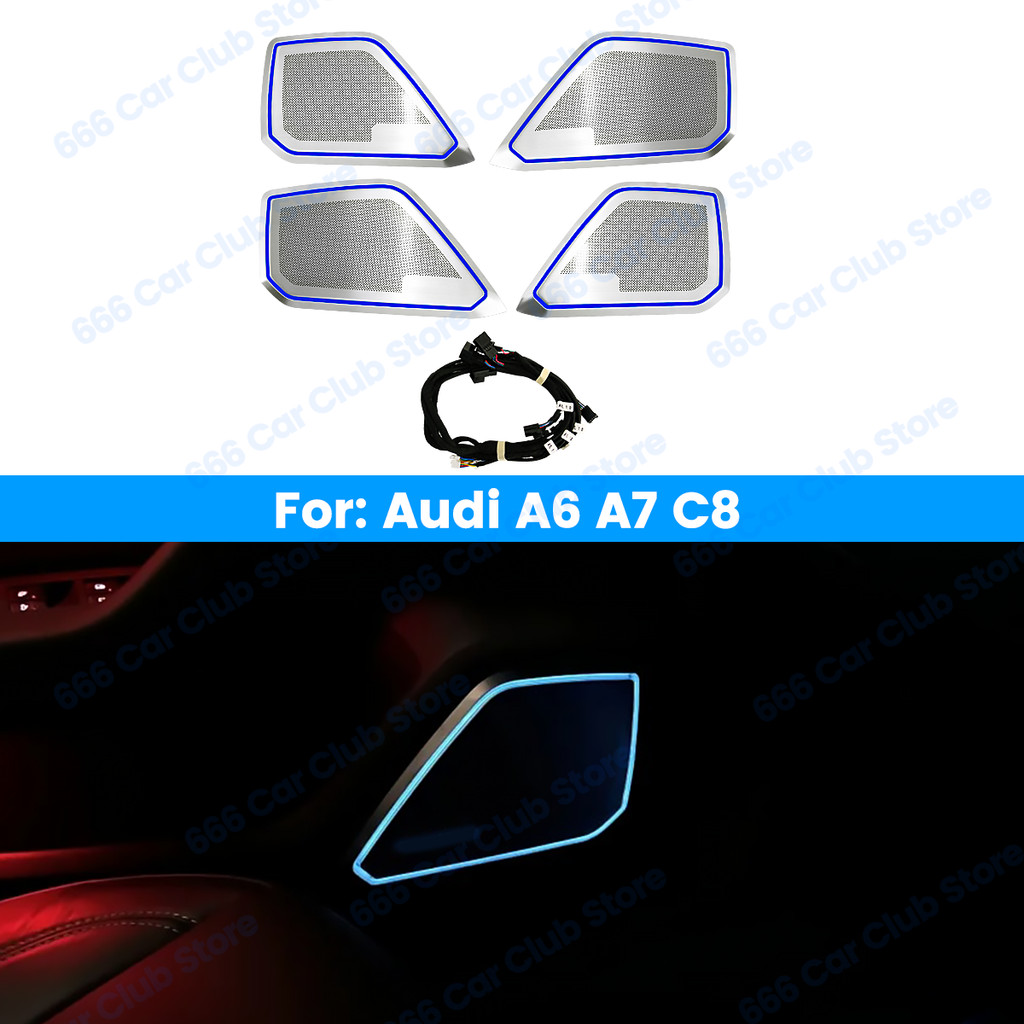 32 Colour Car LED Speaker Cover For Audi A6 A7 C8 RS6 RS7 Car Door Audio Decorative Lamp Ambient