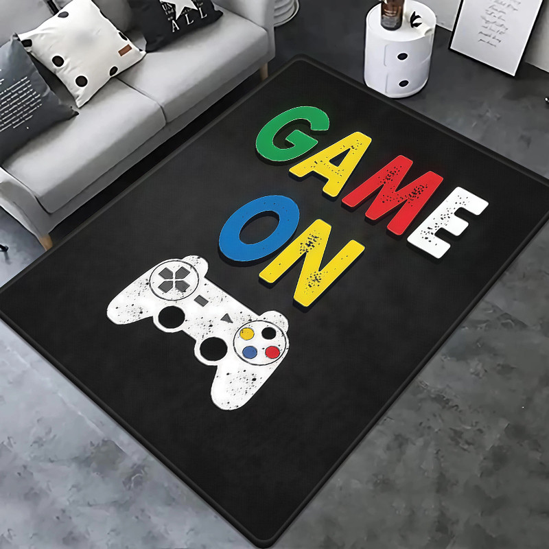 Gaming Esports Geometric Controller Pattern Carpet Mat for Boys Bedroom Gaming large rug for Living