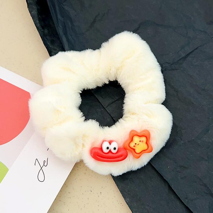Scrunchie Besar Bahan Bludru Karakter Smile / Ikat Rambut Scrunchie Bahan Bludru / Ikat Rambut /