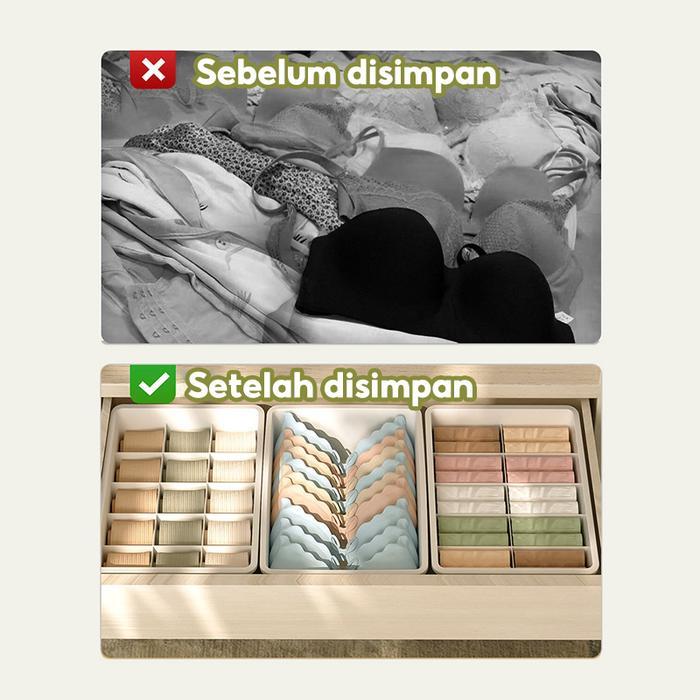 "New" Kotak Penyimpanan Pakaian Dalam / Box Underwear / Storage Box / Box Organizer / Laci Plastik