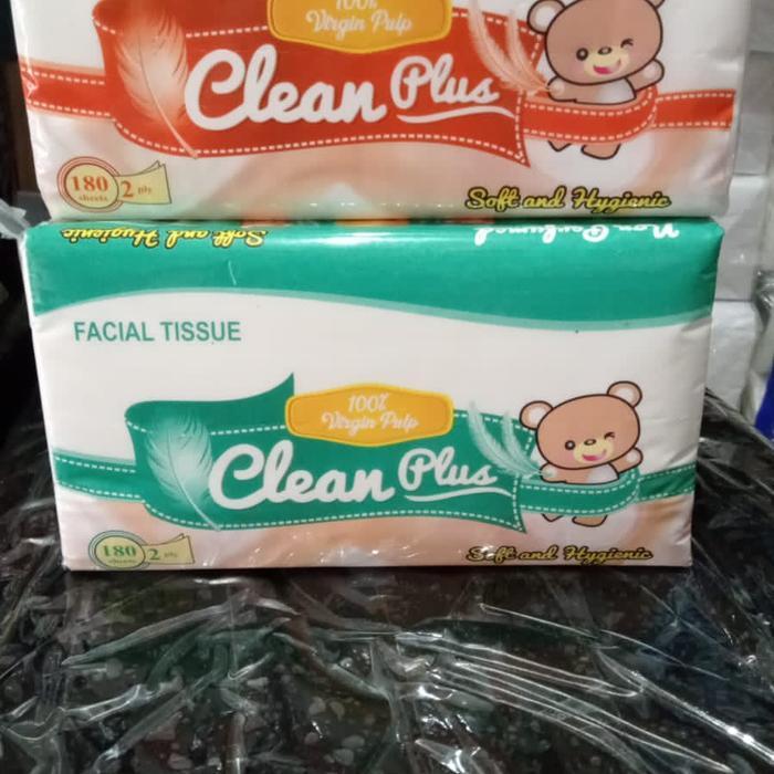 [ 10PCS ] CLEAN PLUS FACIAL TISSUE 180SHEET TISU WAJAH 180 SHEETS 2PLY