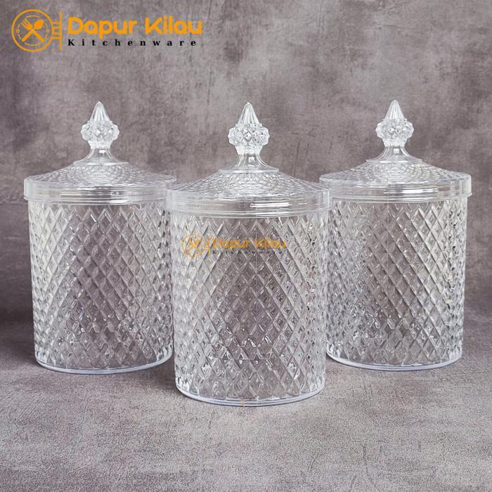 Toples Kristal Akrilik Kue Kering Kacang Permen 1000 ml