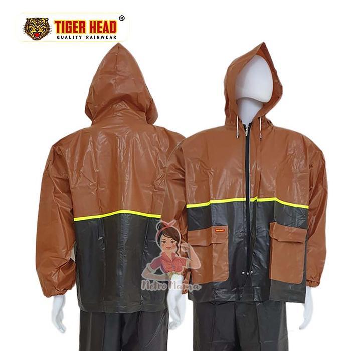Jas Hujan Tiger Head 68208 68282 Original Ada Kantong Jaket Celana