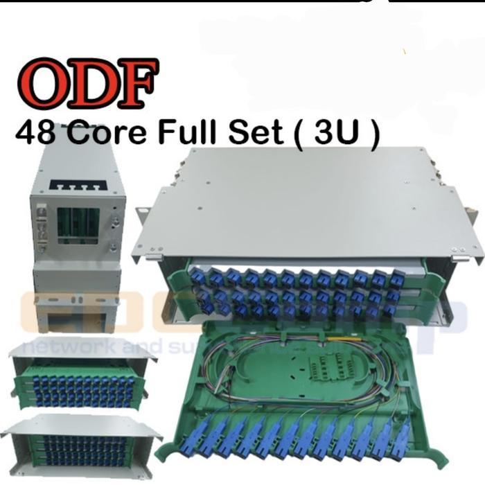 OTB ODF Fiber Optic / FO Rackmount 48 Core SC UPC Lengkap 3U Full Set