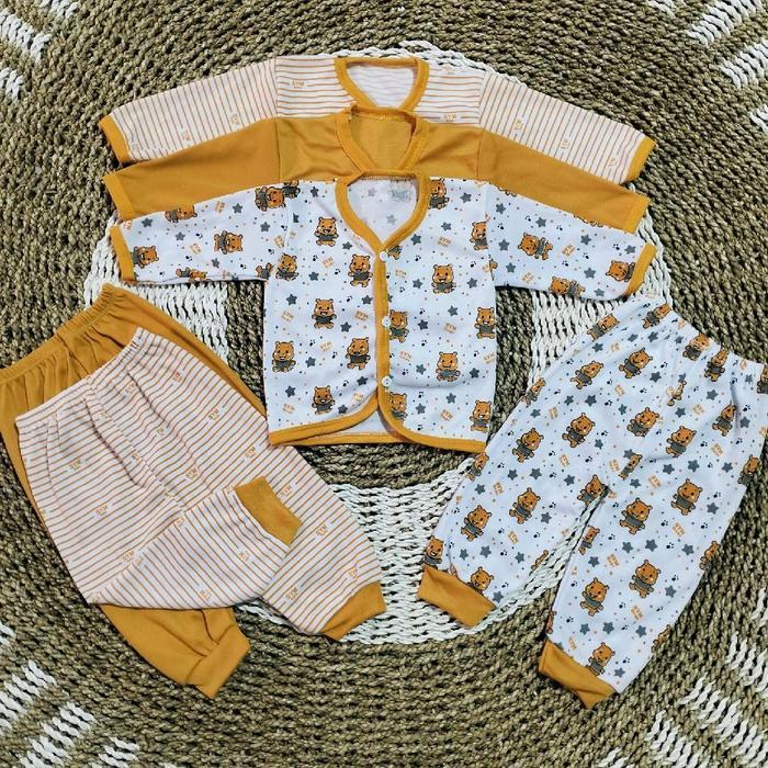 3 Setel Baju Bayi Baru Lahir Baju Setelan Panjang Usia 0-3 Bulan Cewek Cowok Parsel