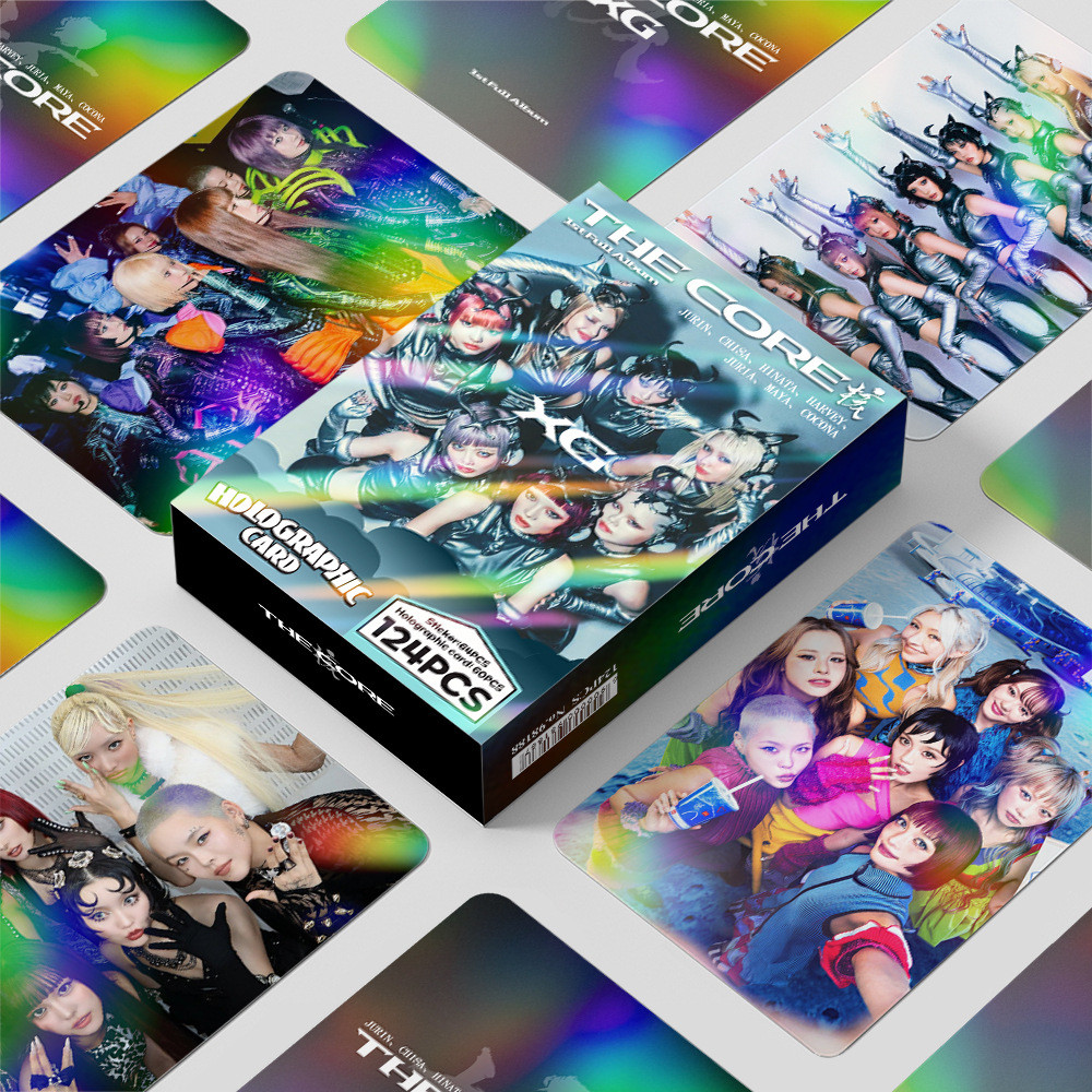 124Pcs/Set Idol XG New Album THE CORE Flash Cards Lomo Cards Stickers Postcards CHISA HINATA HARVEY