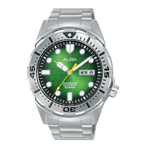 Jam Tangan Pria Alba Mechanical AL4443 AL4443X1 Automatic Strap Stainless Steel Silver Color Men Gre