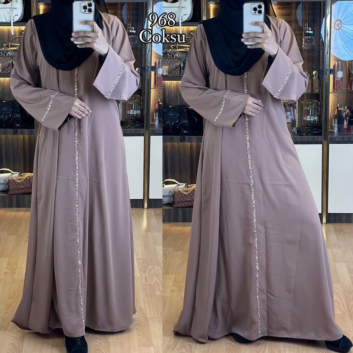 Abaya Zainab gamis remaja hitam warna simple swarosky by.zainab collection Muslim Wanita Syari Dress