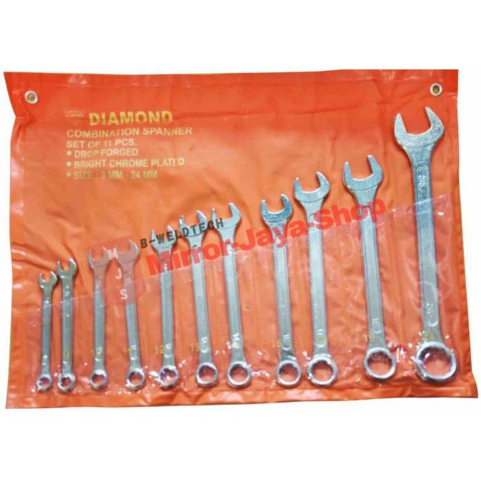 Diamond Kunci Ring Pas Set 11 Pcs 8 9 10 11 12 13 14 15 17 19 24 Mm