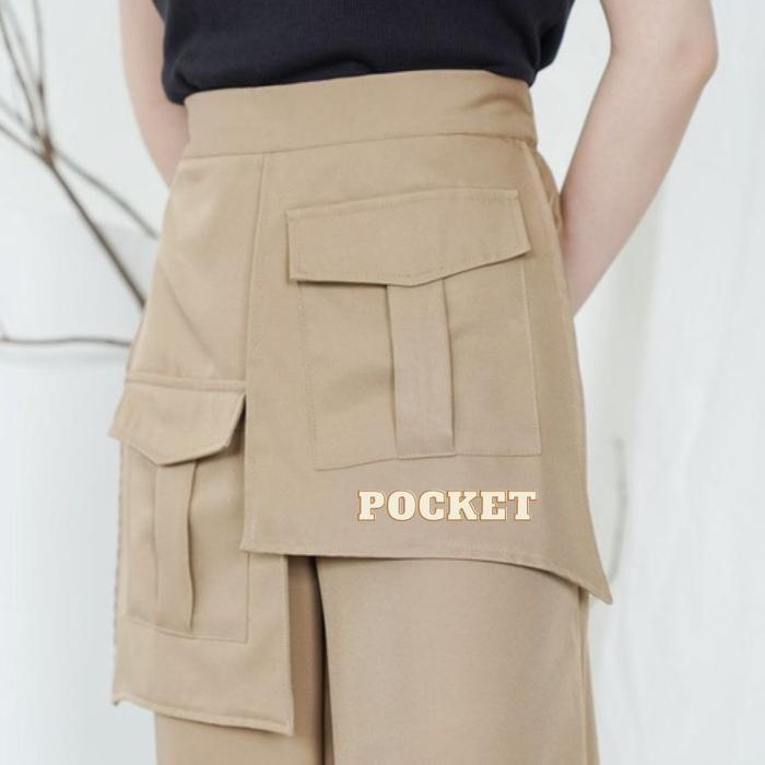 Celana Panjang Wanita Kulot Highwaist Palazzo Pants Bess Pocket Premium Kulot Palazo Pants Pasti