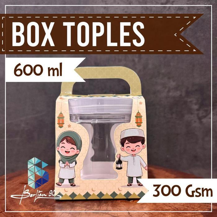 ( Isi 20 Tanpa Toples ) Box Untuk Toples Kue Kering Untuk Toples 600 Ml - Box Jinjing Toples 600 Ml