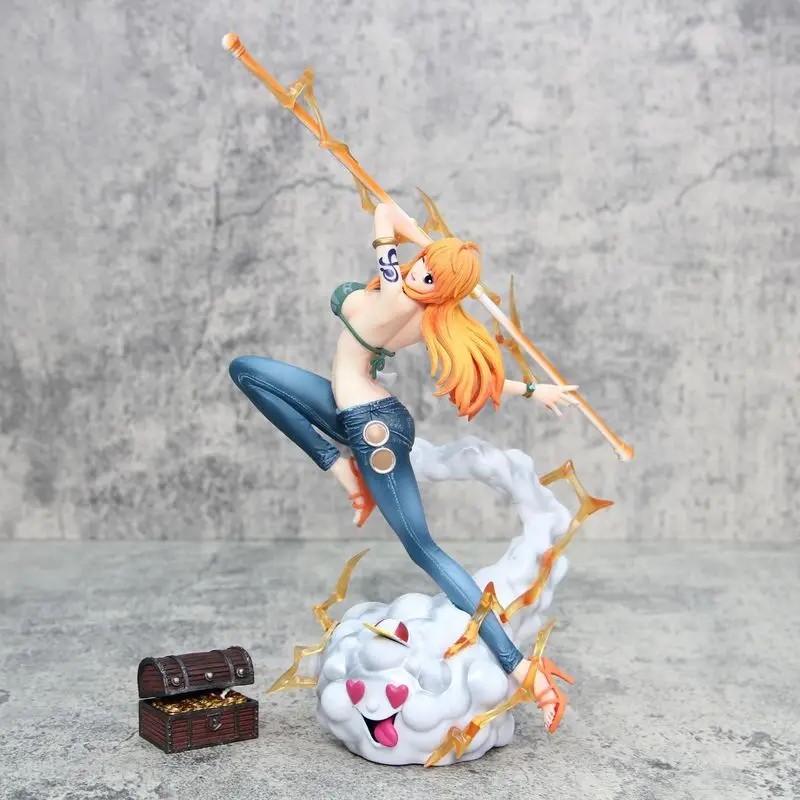 32cm One Piece Nami Anime Figure Resonance Series GK Statue Collectible Model Boy's Desktop