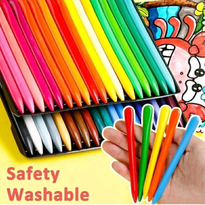 Magic Crayon Triangle Segitiga Anti Kotor Anti Patah Plastic Crayon Krayon Mewarnai Anak