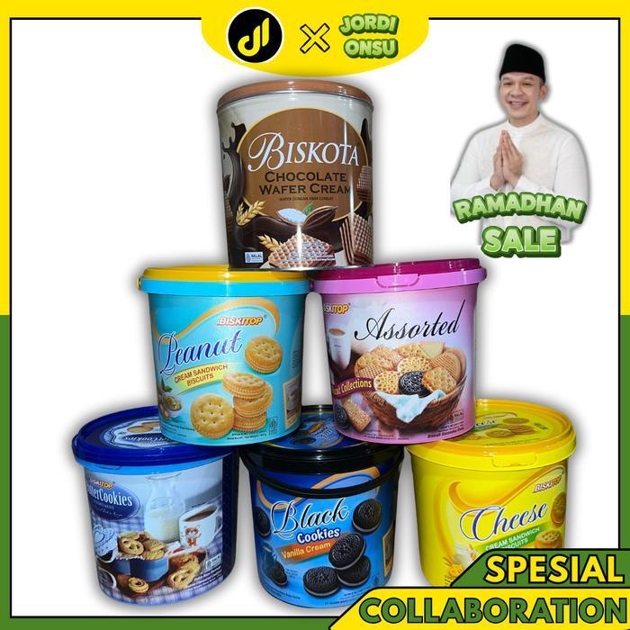 ( Jordi X Dutasnack.Id) 1 Karton Wafer Ember Roti Kaleng Biskitop Isi 6