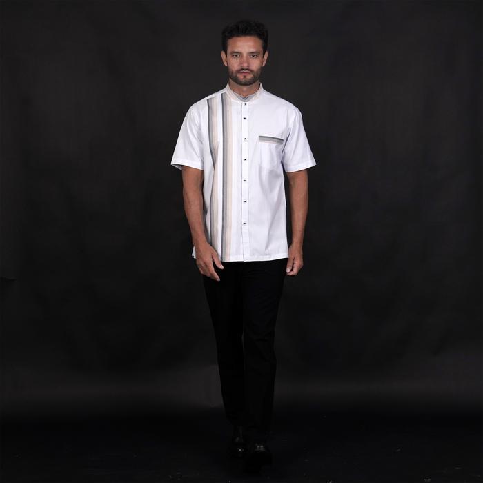 Casella Baju Koko Pria Lengan Pendek Premium Baju Koko Putih Azhar