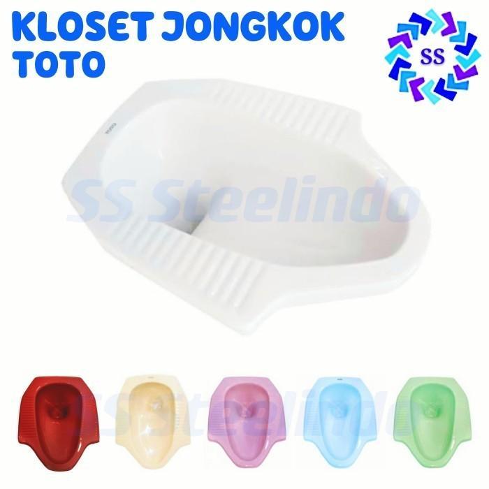 Kloset Jongkok Merk Toto Asli (Putih Biru Pink Hijau Cream Maroon)