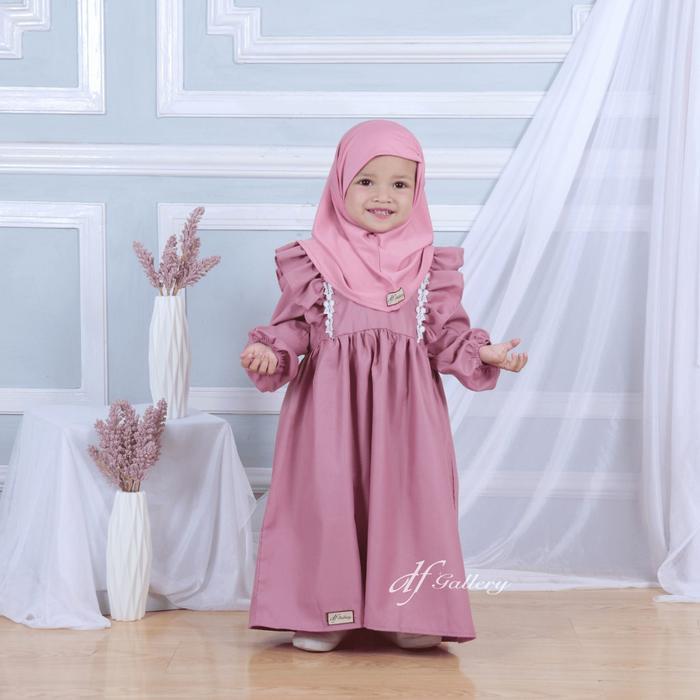 GIRLS' ISLAMIC CLOTHING GAMIS BAYI MOANA - GAMIS ANAK DRESS BABY GAUN PESTA LEBARAN CANTIK JILBAB
