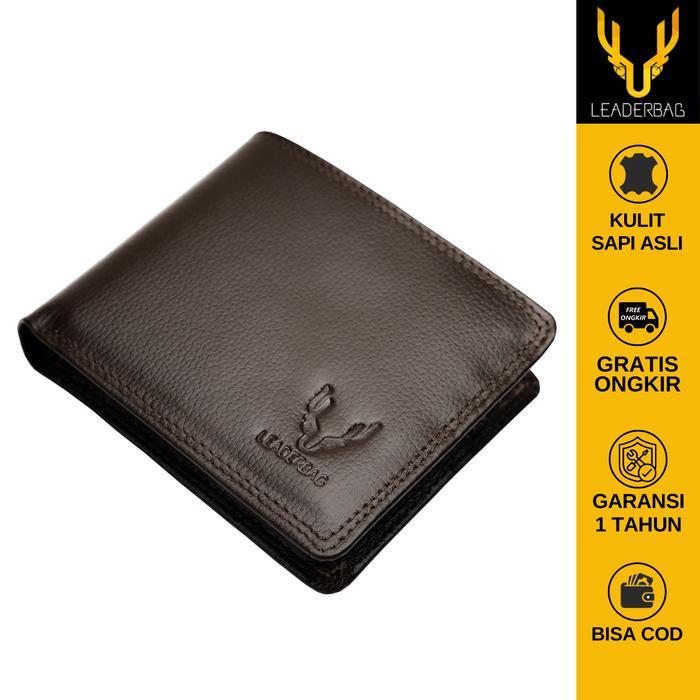 Eiger Wallet - Dompet Pendek Lipat Pria Kulit Sapi Asli Warna Coklat Premium Wallet Branded Elegan