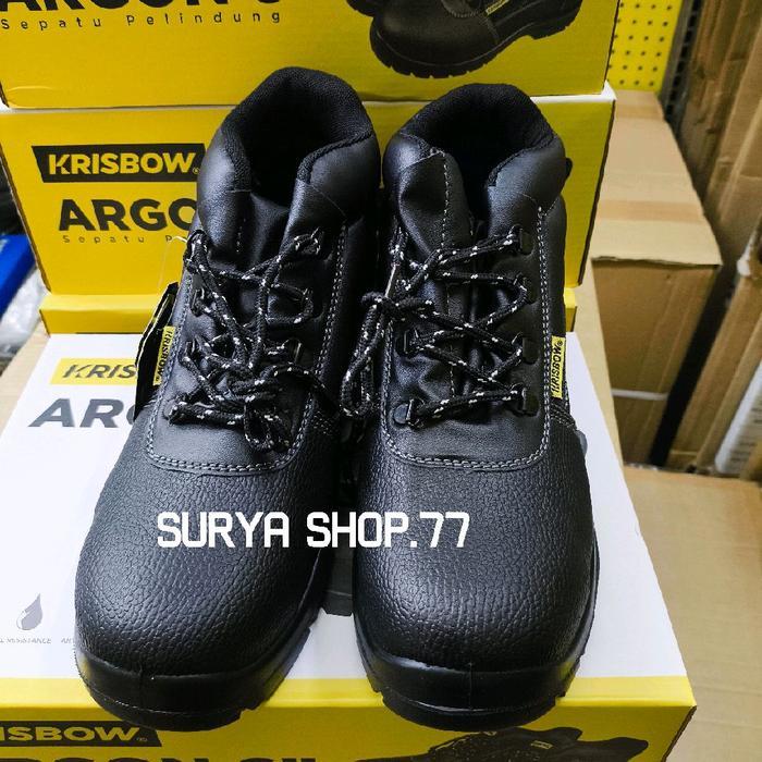 Krisbow Sepatu Safety ARGON 6" Original Anti Slip Oil Resistant Bahan Sol PU Pelindung Kaki Besi