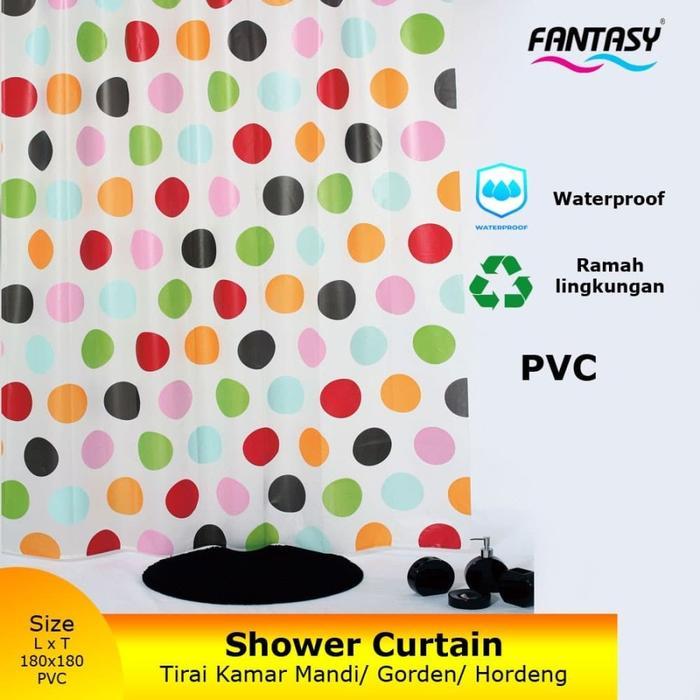 FANTASY PVC SHOWER CURTAIN TIRAI GORDEN TIRAI KAMAR MANDI PLASTIK