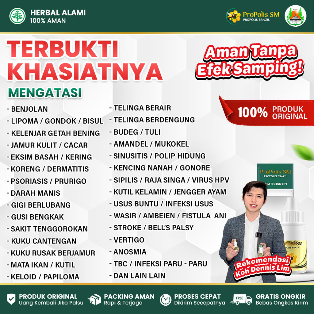 Obat Herpes Kulit Gatal Berair Menyebar Eksim Kering Menahun Herpes Kelamin Bibir - Propolis SM Asli