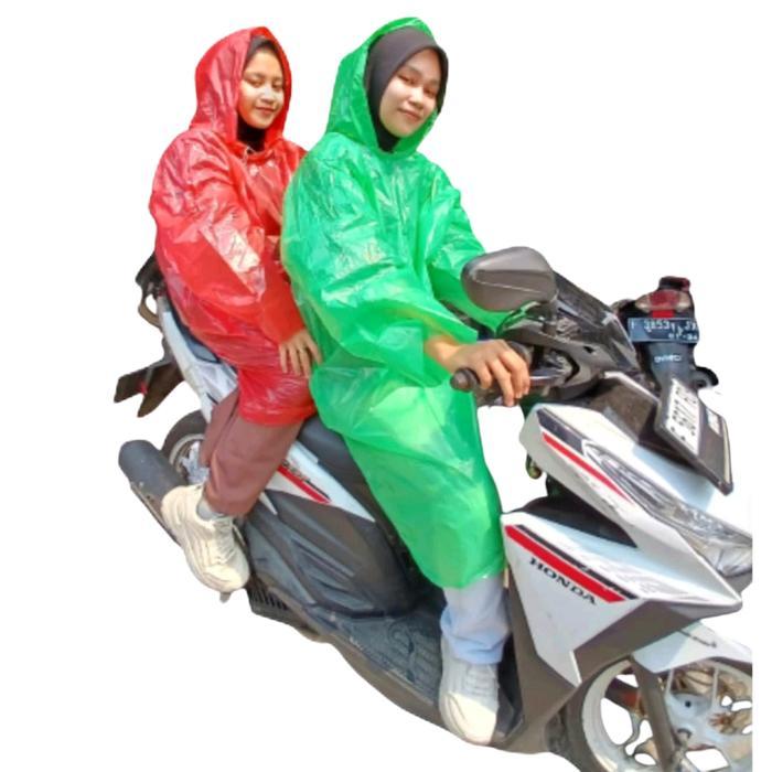 Jas Hujan Plastik HDPE Ponco Tebal Kuat Dewasa - Model Terbaru