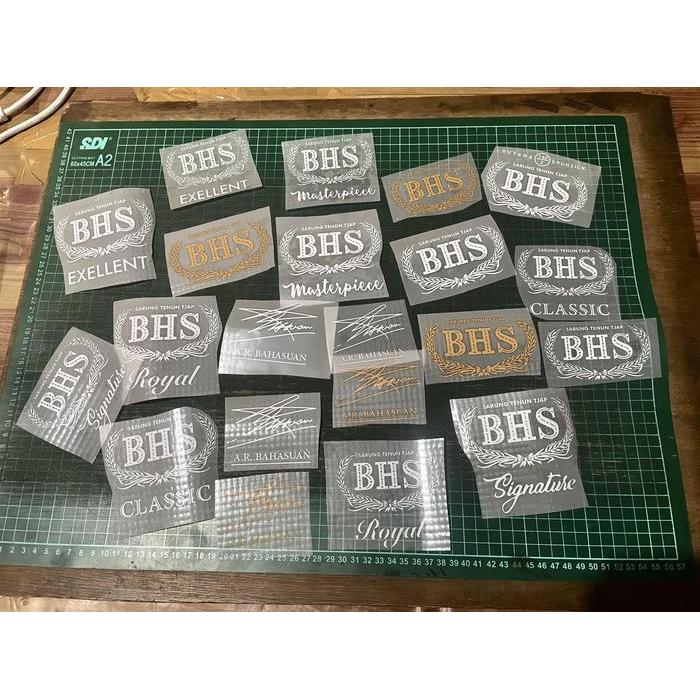 "New" PATCH BHS Sablon Setrika / Iron Patch Desain Label LOGO Sarung BHS Sablon / Label tag
