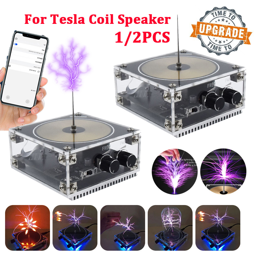 For Tesla Coil Speaker Bluetooths-compatible Music Wireless Touchable High Power Pulse Electric Arc 
