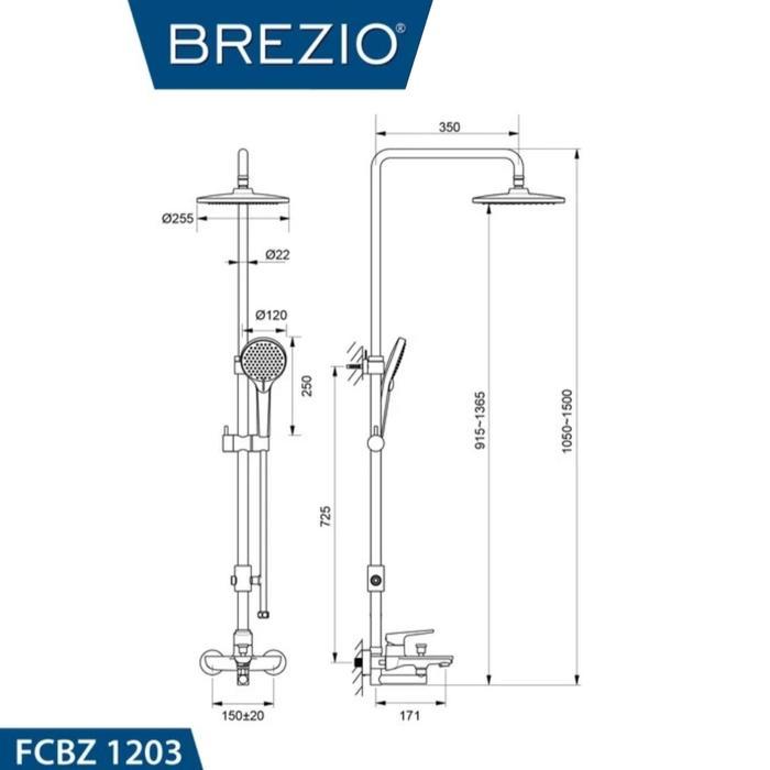Shower Tiang Set BREZIO / Shower Column BREZIO FCBZ 1203 / FCBZ1203