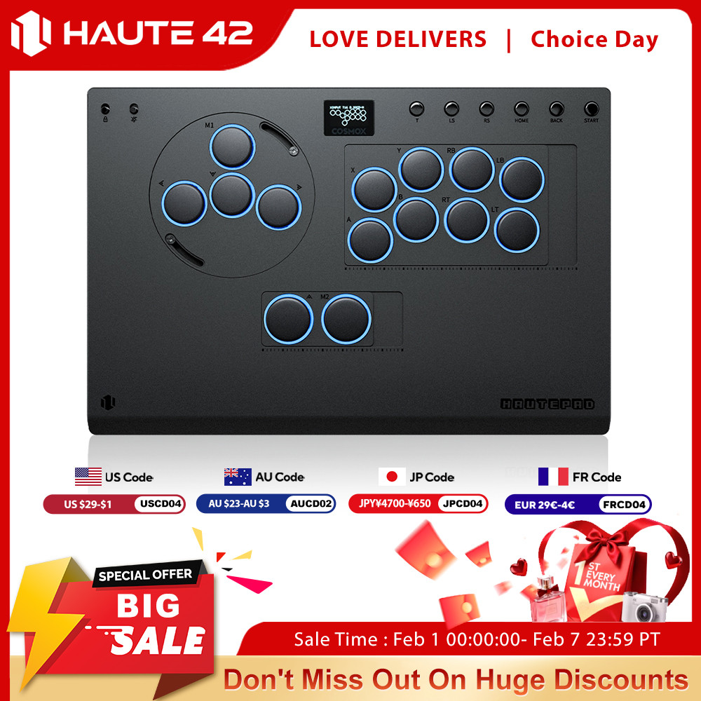 Haute42 X-Move Aluminium Alloy Hitbox Leverless Controller Stickless Fightstick For PC/PS4/PS5