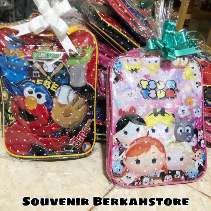 Souvenir paketan ulang tahun tas tenteng + snack bingkisan ciki