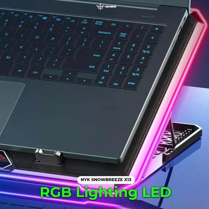 NYK X13 SNOWBREEZE COOLER LAPTOP 13 FAN COOLING PAD FOR NOTEBOOK UP TO 17 INCH , KIPAS PENDINGIN