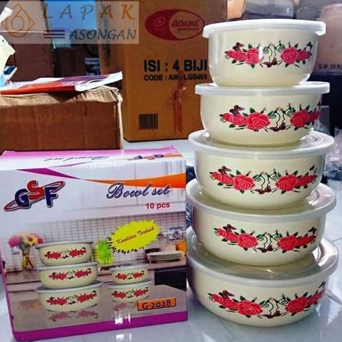Promo Rantang Set Panci Set Bowl Gsf Enamel Set Rantang Susun (1Kg Muat 2