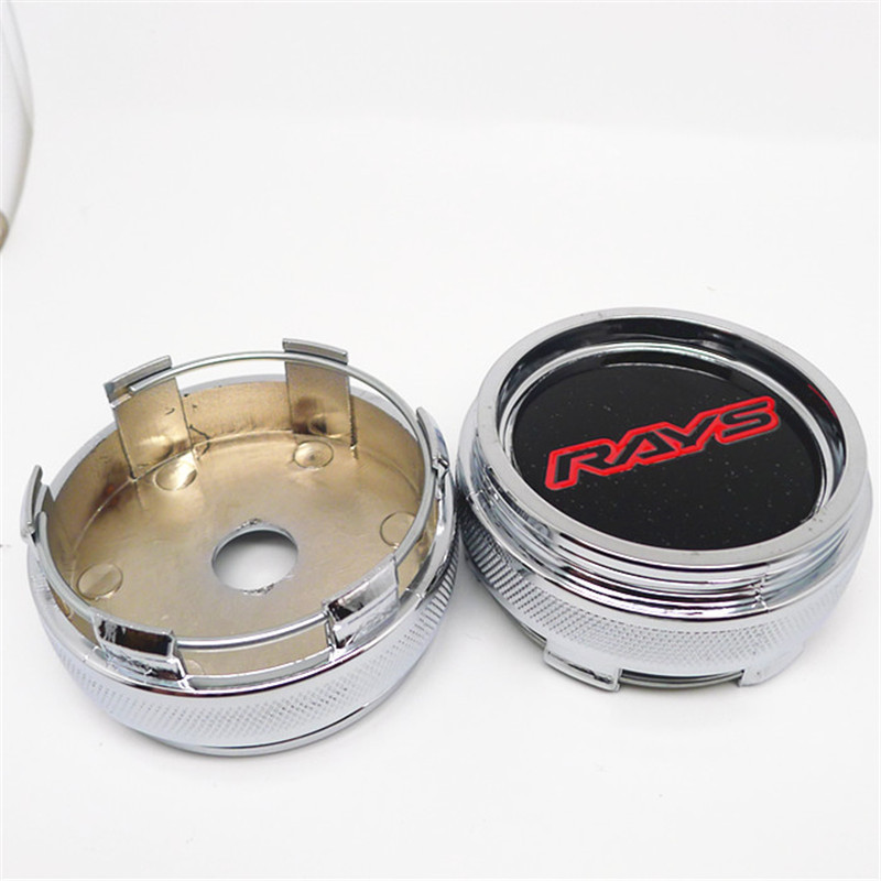 4pcs 66mm Wheel Caps Center Hub Cover for Rays VOLK CE28 TE37 RE30 TTA ZE40 Black Chrome Emblem Car
