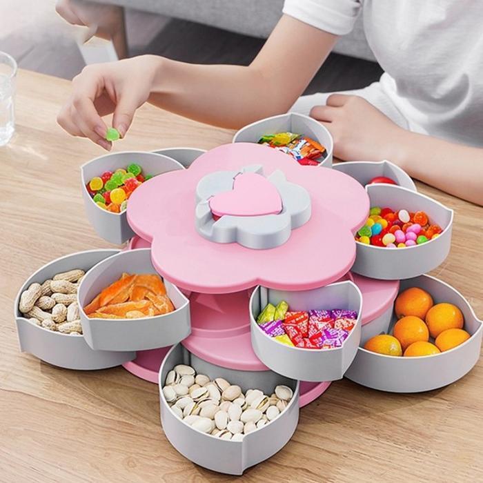 Stok Baru Toples Bunga Mekar Toples Putar 2 Susun