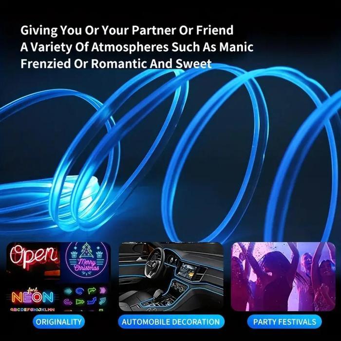 OTTO5m Lampu LED Strip Neon Interior Mobil Neon Flex Lampu Led Lampu Strip Neon Led Fleksibel