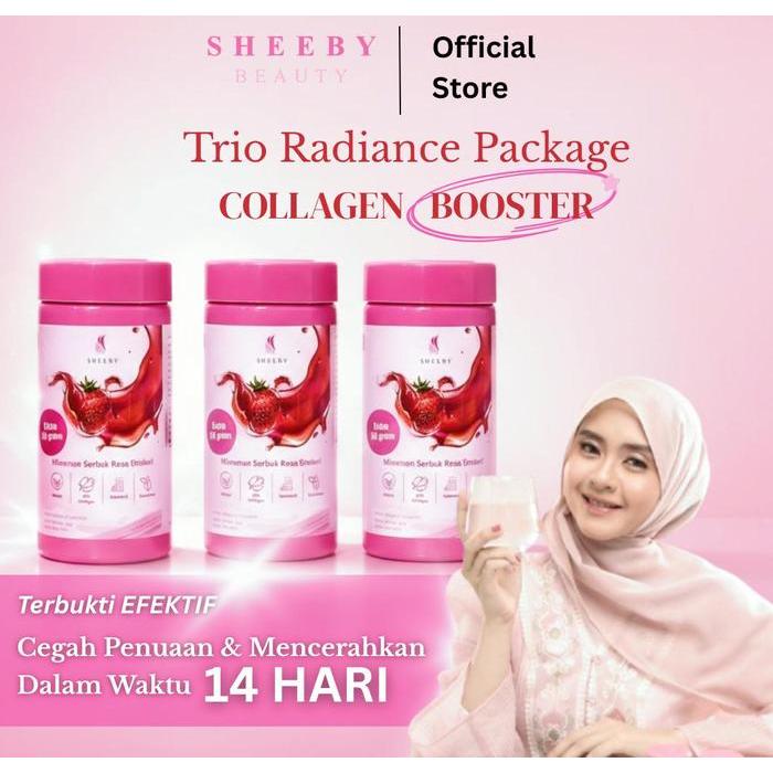 [3 Box] Sheeby Collagen Drink Booster (Extra 90Gr) Minuman Collagen Drink, Vitamin C, Fish Collagen
