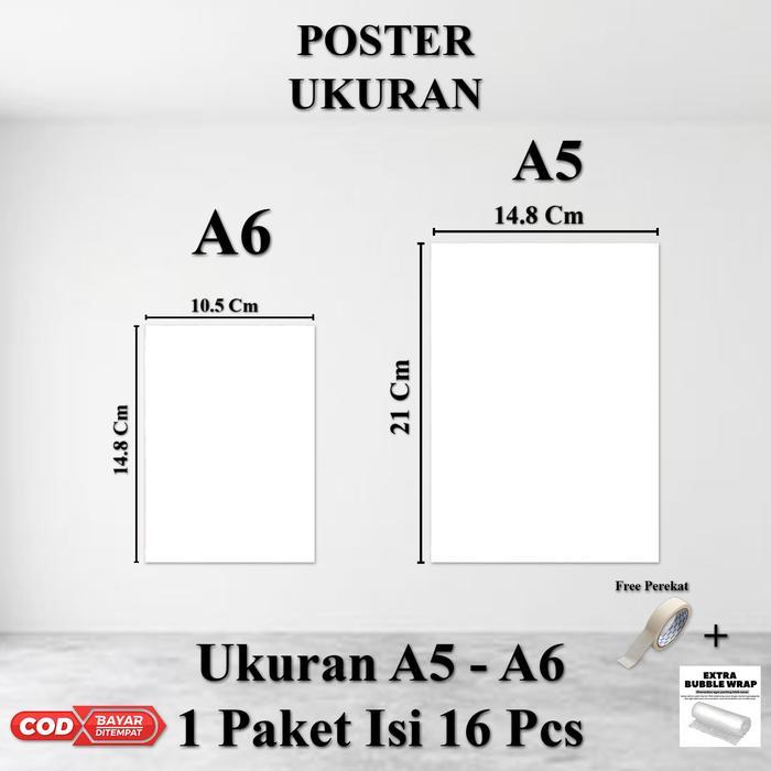[COD] Poster Dinding Band Metal Ukuran A5 A6 1 Paket isi 16 Pcs Dekorasi Rumah Hiasan Dinding Kamar