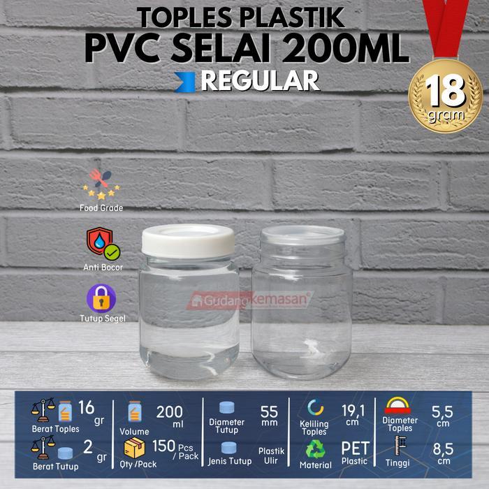 TOPLES PLASTIK PVC 200ML SELAI KECIL BULAT TUTUP WARNA WARNI