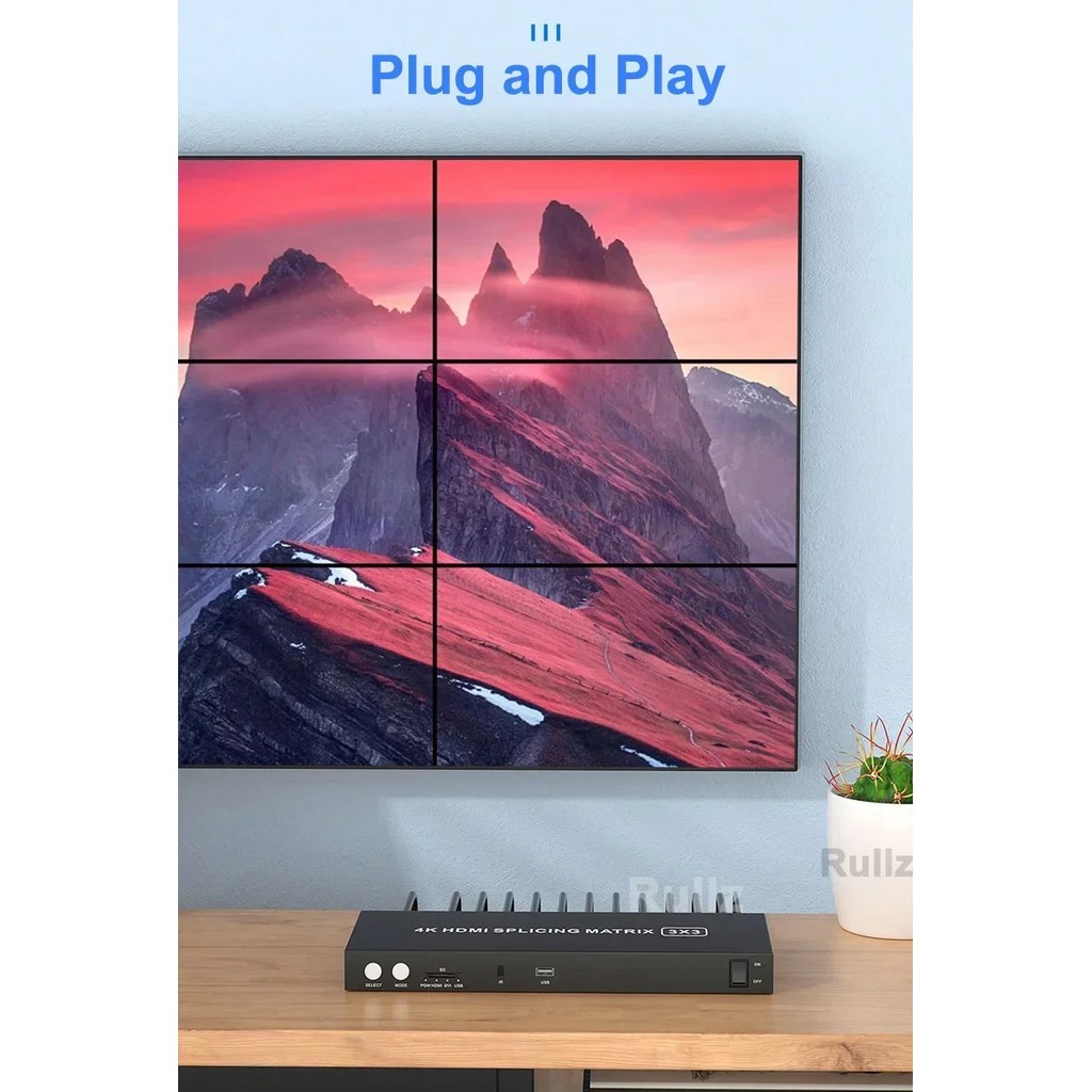4K 3x3 HDMI Video Wall Controller 2X3 2X2 Multi Screen Splicing Processor TV Splicer VS SD Card USB