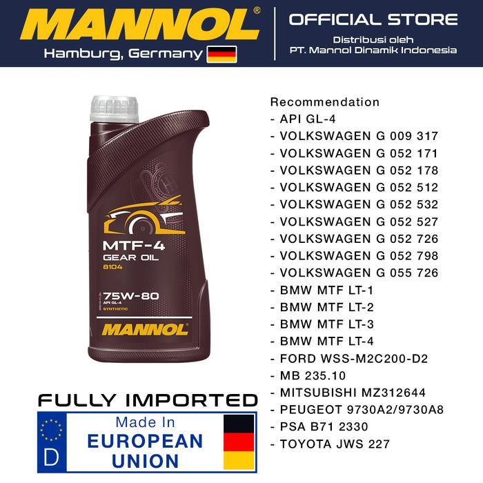 Oli Mannol 8104 - MTF4 Gear oil 75W-80 GL-4