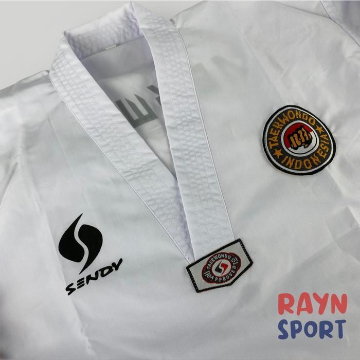 Baju Taekwondo Dobok Sendy Seragam Pemula Basic Kerah Putih Original