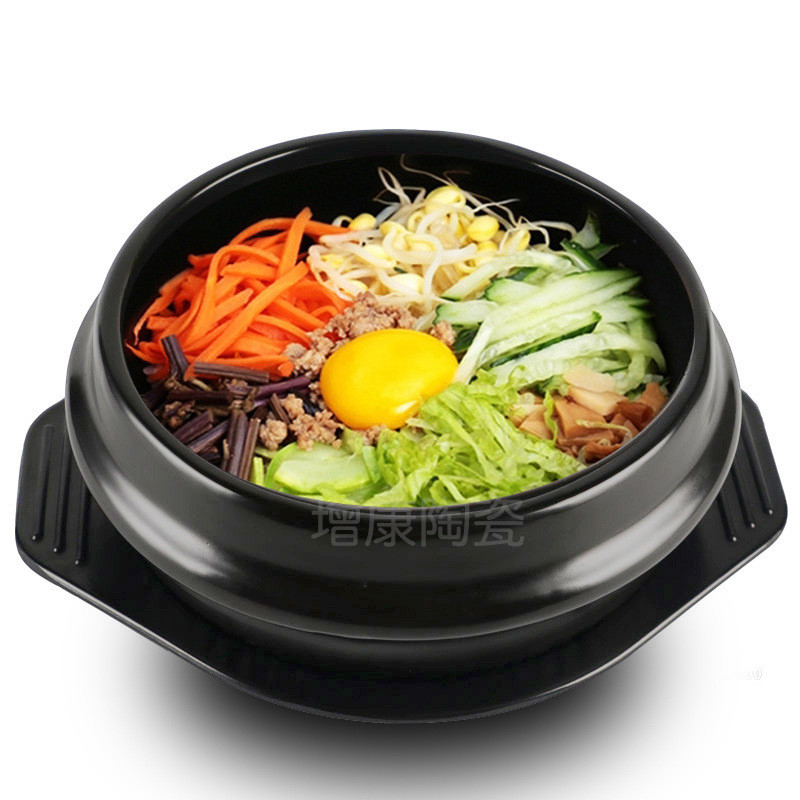 High Temperature Resistant Dolsot Bibimbap Porcelain Stone Pot Korean Style Casserole for Mixing