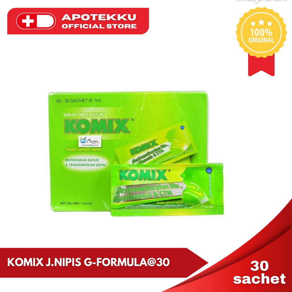 Komix Jeruk Nipis - 1 Box (30 Sachet) Obat Batuk