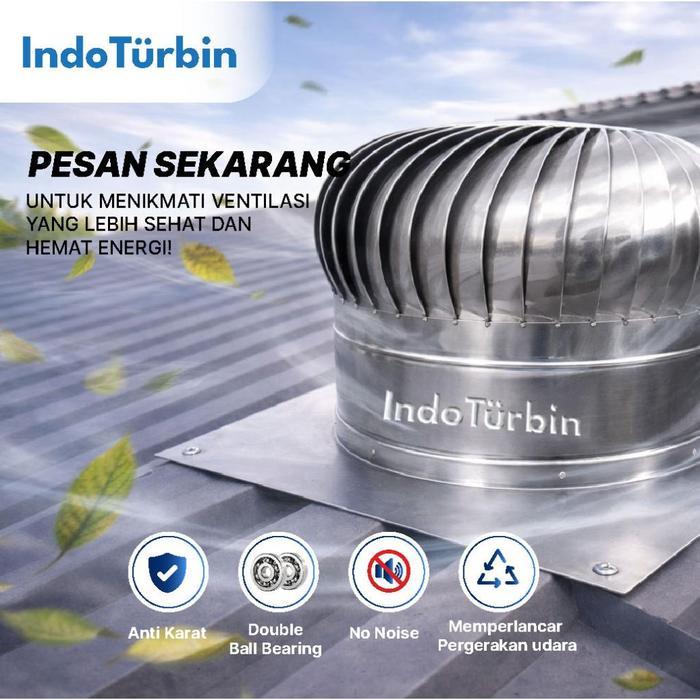 * IndoTurbin Turbin Ventilator 16 Inch Roof Fan Exhaust Atap Rumah Gudang Pabrik