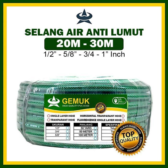 GEMUK Selang Air 20 Meter Selang air cuci motor Selang Air 30 Meter Selang Anti Lumut Selang Air