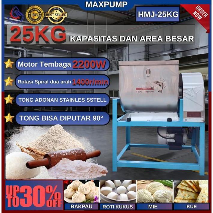 MAXPUMP Mesin Pengaduk Adonan Mesin Pengaduk Tepung Terigu Mixer Roti Kue Mie Dough Maker Mesin Ulen