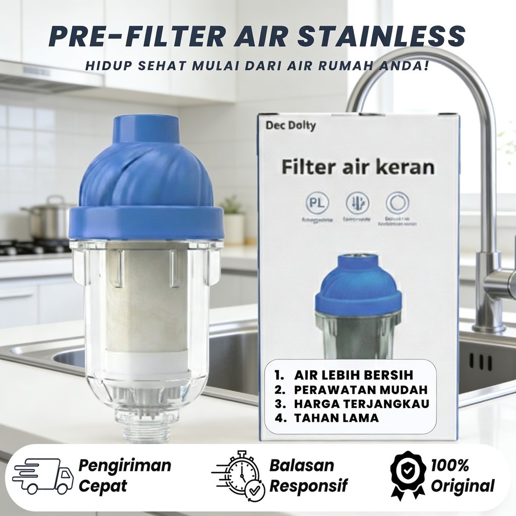 filter air Set Filter Stainless Steel filter air saringan air karbon aktif keran air
