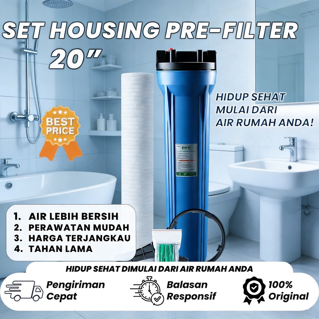 Housing Filter Air 20" / Water Filter Housing 20" -  Clear, 1/2 inch