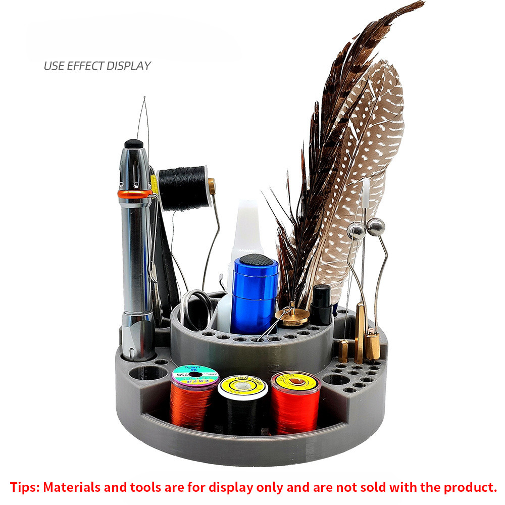Fly Fishing Tying Tools Storage Case Caddy Fishing Tools Organizer Fly Tying Tool Station Fly Tying